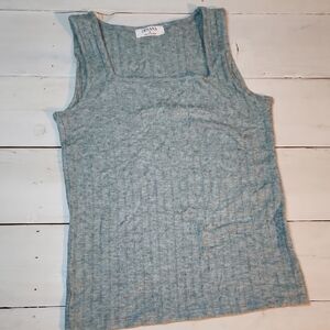 Zenana Outfitters Light Blue Ribbed Tank Top